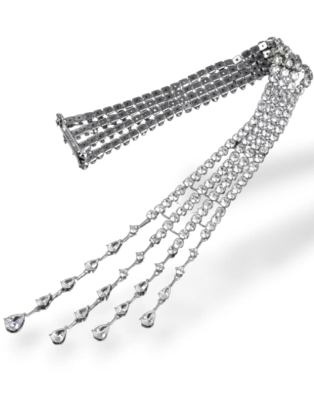 New! Crystal tassel shoulder brooch epaulette  epaulet • NWOT